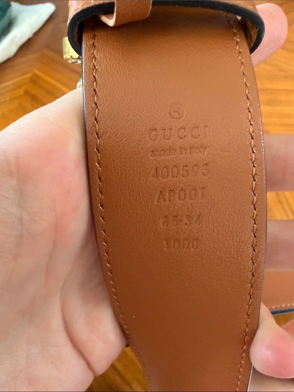 Designer-Inspired Tan Women's Leather marmot Belt with Crystal Double-G Buckle